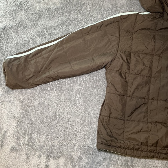 Adidas Men's Reversible Puffer Jacket To Sweater SZ S Brown/Mint Green Hoodie - Picture 12 of 16